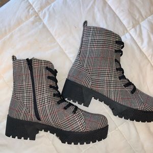 Plaid Combat Boots